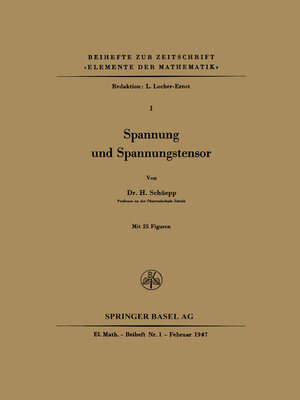 cover image of Spannung und Spannungstensor